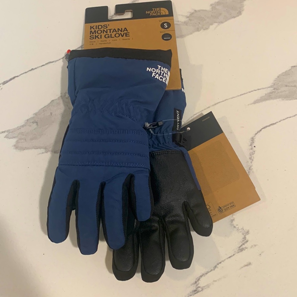 The North Face boys/kids ski/snow gloves size SM Navy& Black
